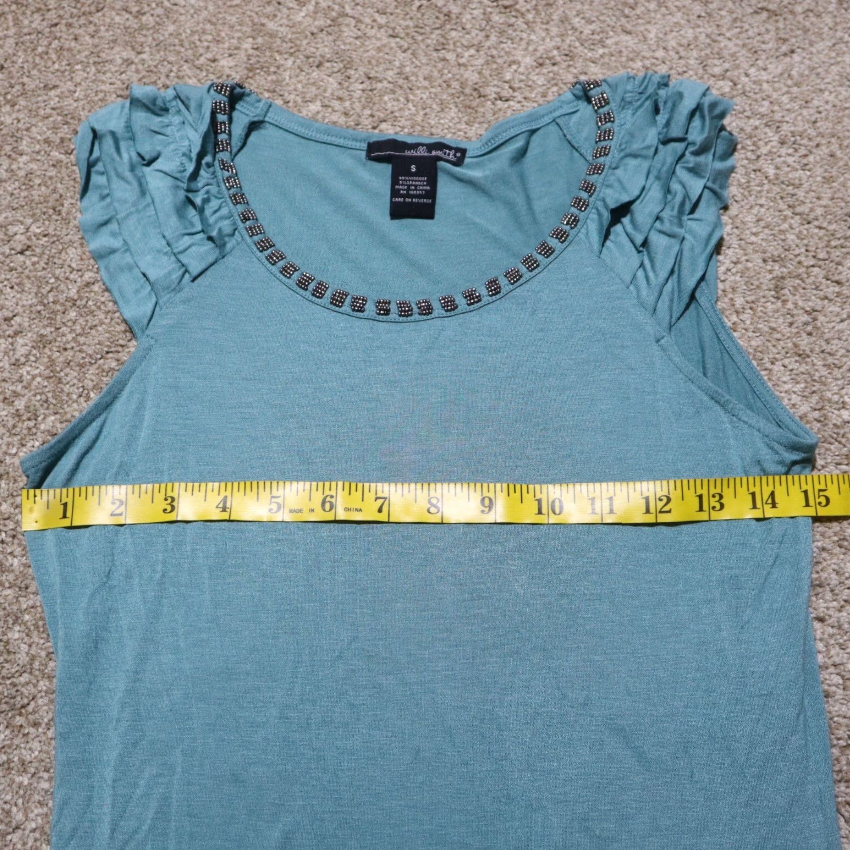 Willi Smith Willi Smith Shirt Tank Adult Women's Size S turquoise Sleeveless Top Small Woman Blues Turquoise Tank Top Size S / US 4 / IT 40 - 4 Thumbnail