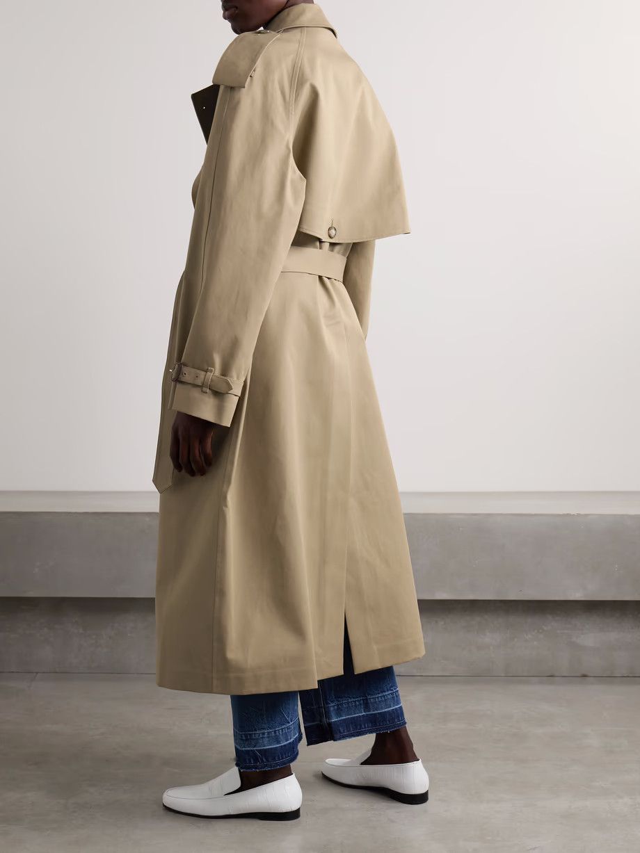 Stella McCartney o1s22i1n1024 Cotton Double Breasted Trench Coat in Khaki Size M / US 6-8 / IT 42-44 - 4 Thumbnail