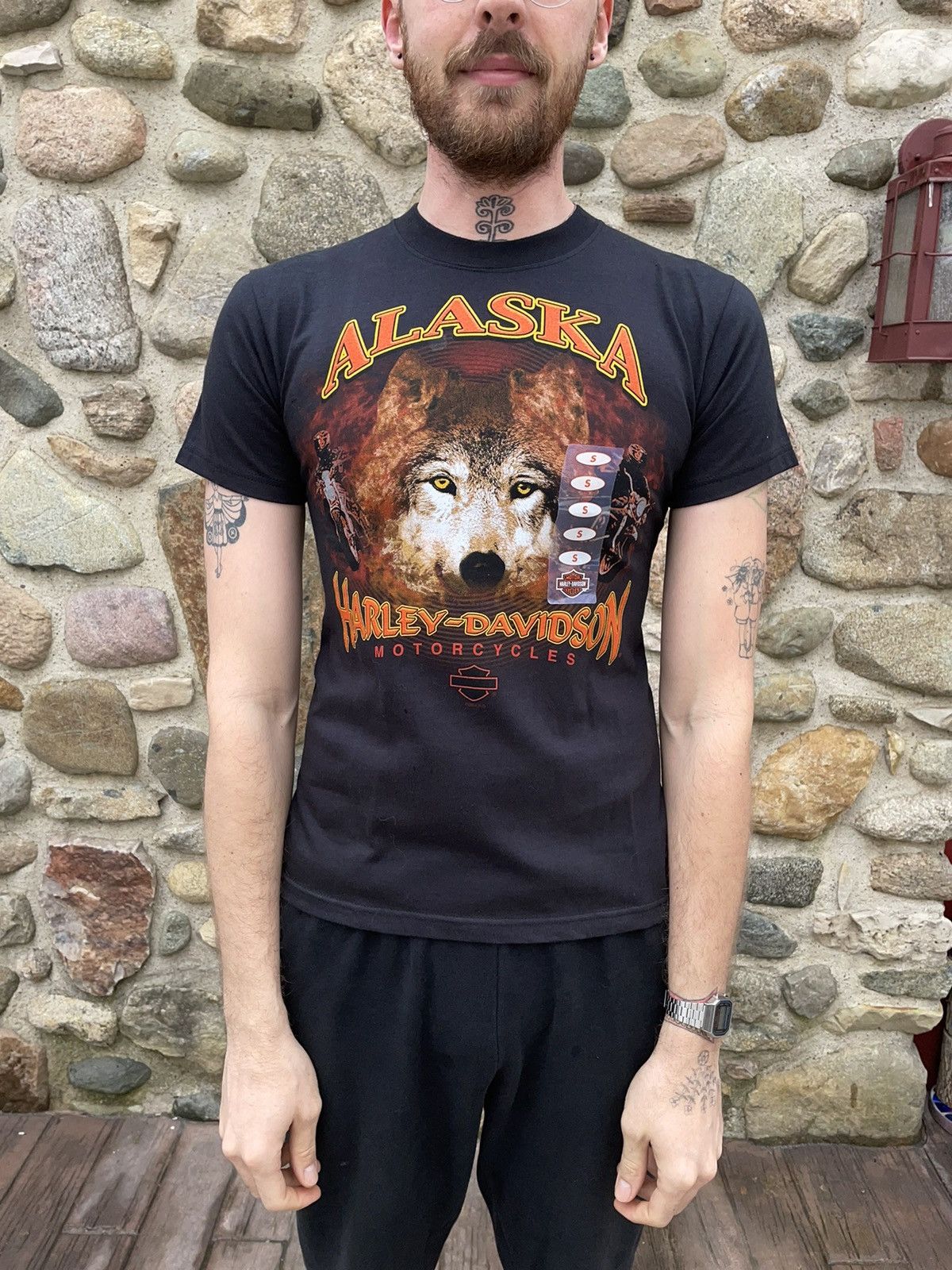 Harley Davidson EXTREMELY RARE Harley Davidson Alaska Wolf Tee- Men’s Small Size US S / EU 44-46 / 1 - 7 Thumbnail