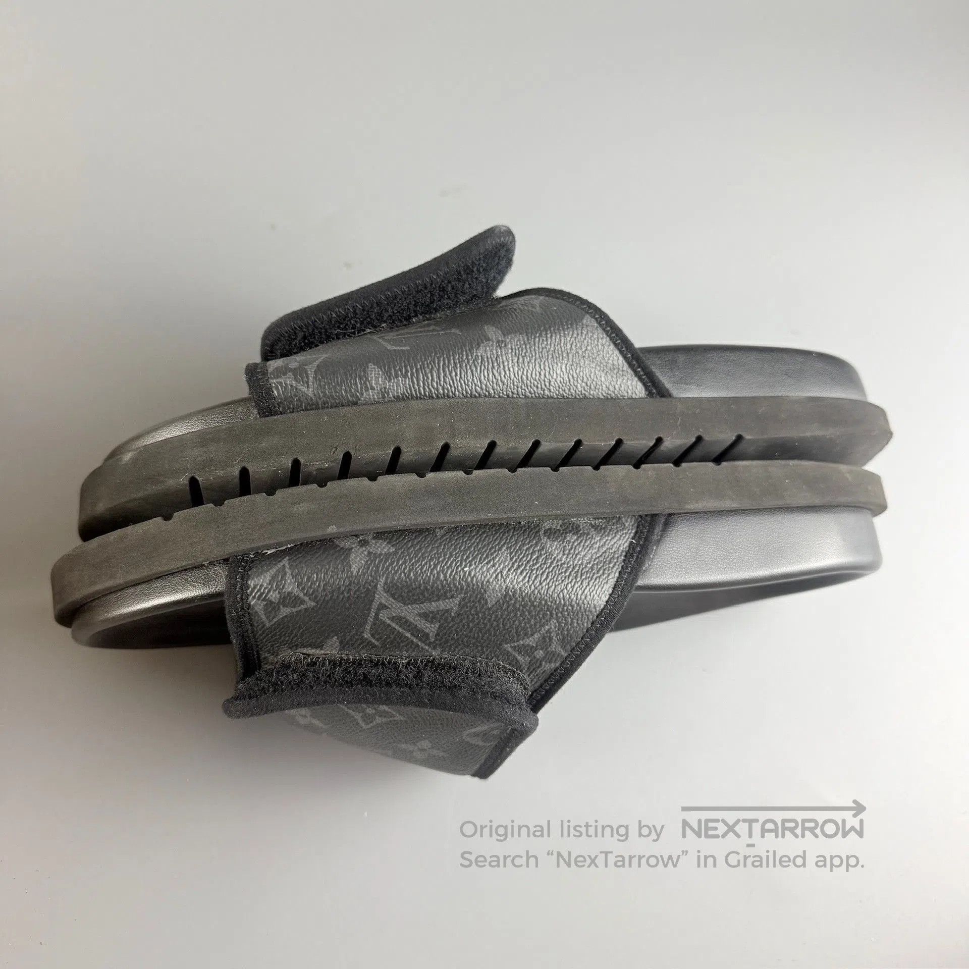 Louis Vuitton LV Black Monogram Velcro Slippers. Size US 8 / EU 41 - 5 Thumbnail