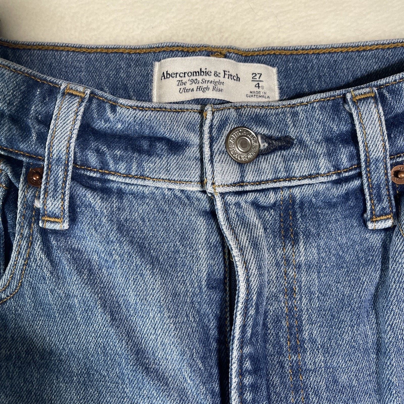 Abercrombie & Fitch Abercrombie + Fitch US 4 90s Straight Ultra High Rise Jeans Size 27" / US 4 / IT 40 - 3 Thumbnail