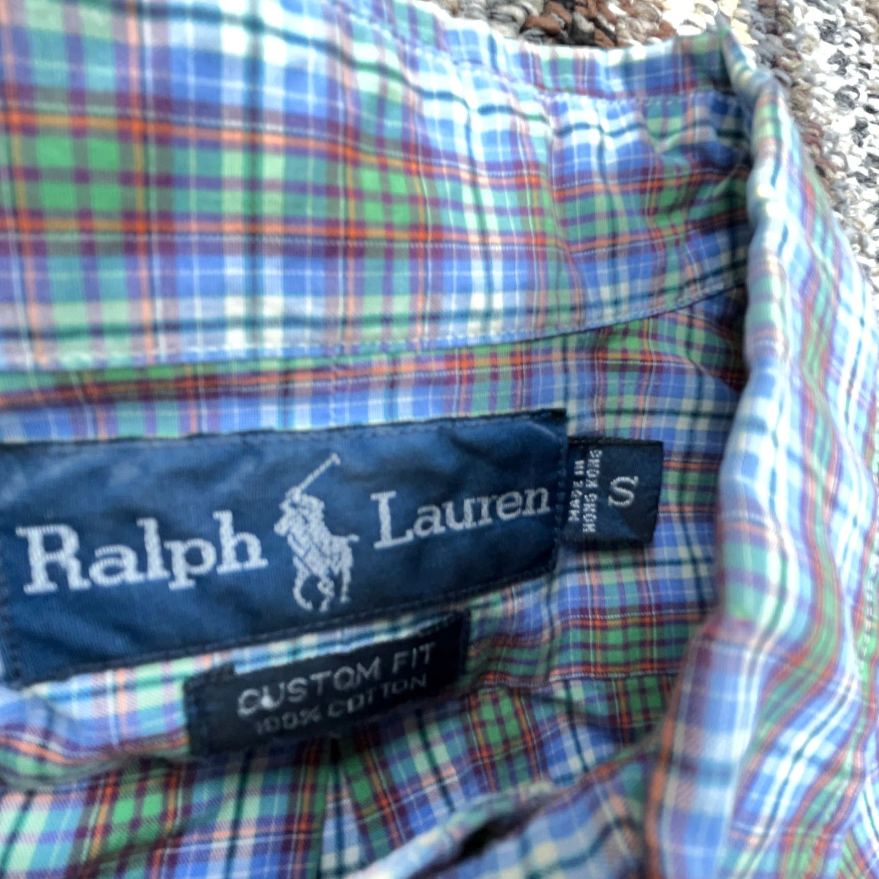 Ralph Lauren Ralph Lauren Shirt Men S Blue Green Button Up Custom Fit Tartan Plaid Poplin Size US S / EU 44-46 / 1 - 4 Thumbnail