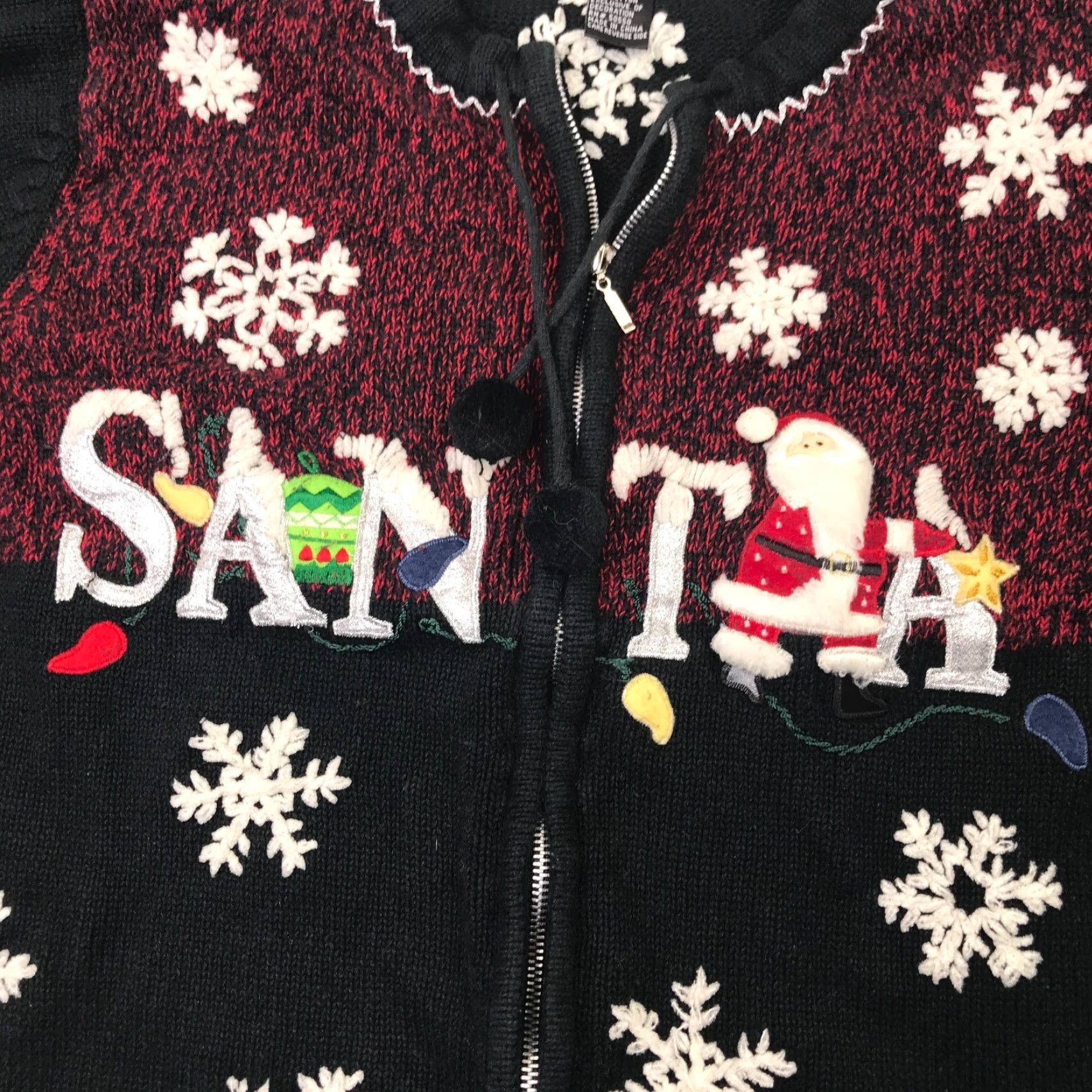 Vintage VINTAGE All Points Sweater Womens Medium Black Christmas Holiday Santa Snowflake Womens Size M / US 6-8 / IT 42-44 - 2 Thumbnail