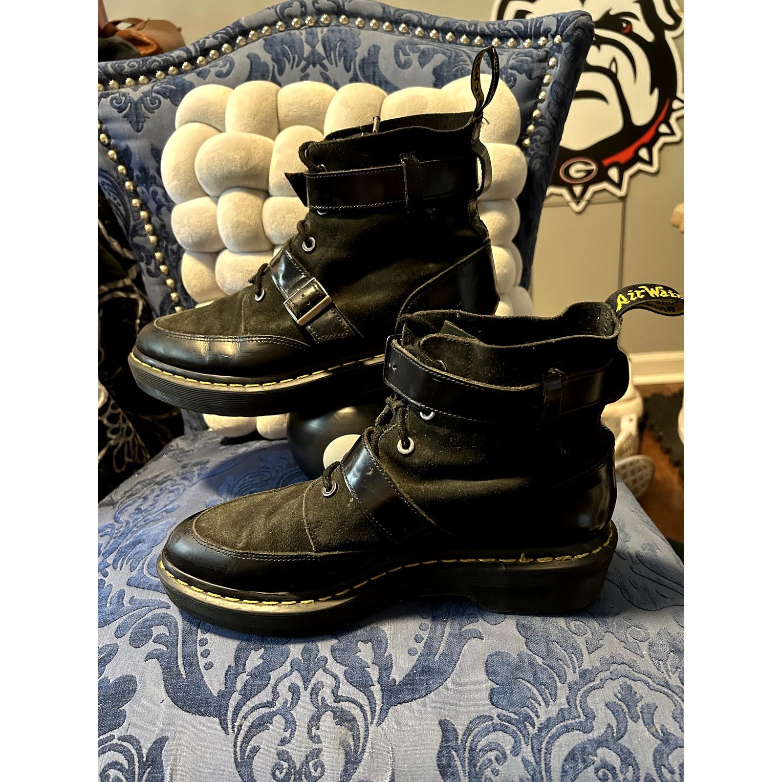 Dr. Martens Rare! Dr. Martens Masha Hi Suede Creeper Boots size 10/EU 42 Size US 10 / IT 40 - 2 Thumbnail