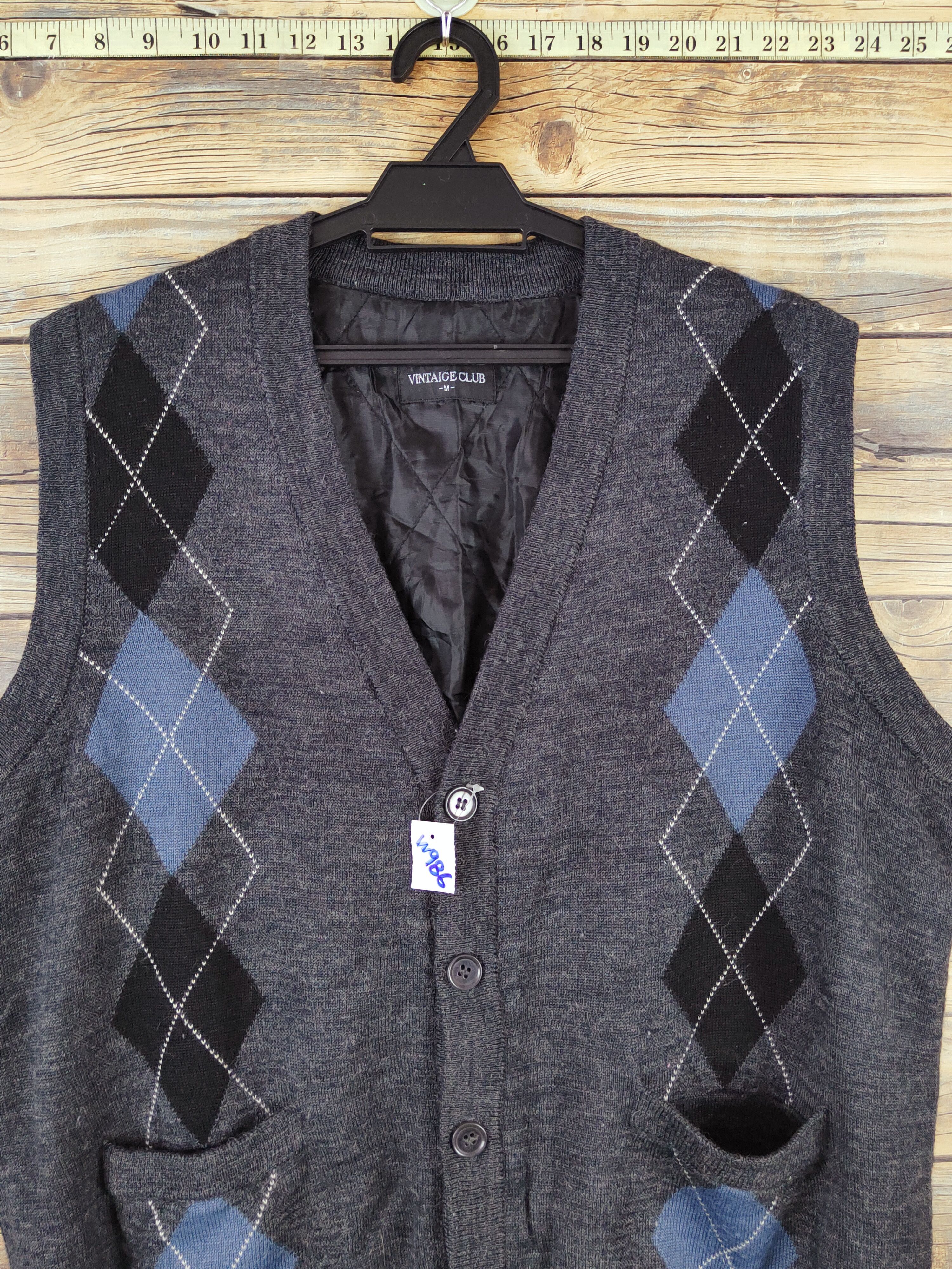 Homespun Knitwear Vintage Club Black Knitwear Button Up Vests #W986 Size US M / EU 48-50 / 2 - 2 Thumbnail