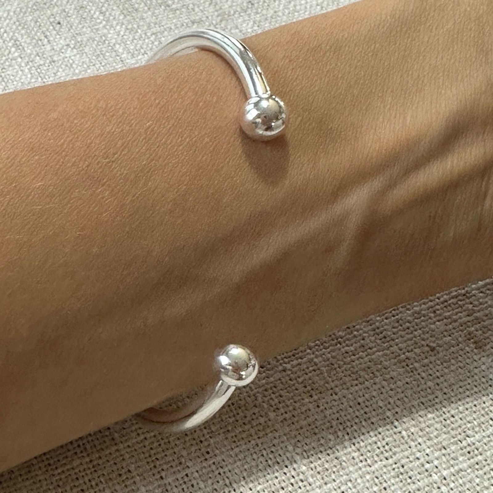 Other Sterling Silver 4mm Smooth Solid Bead Bracelet Cufflinks Size ONE SIZE - 3 Thumbnail