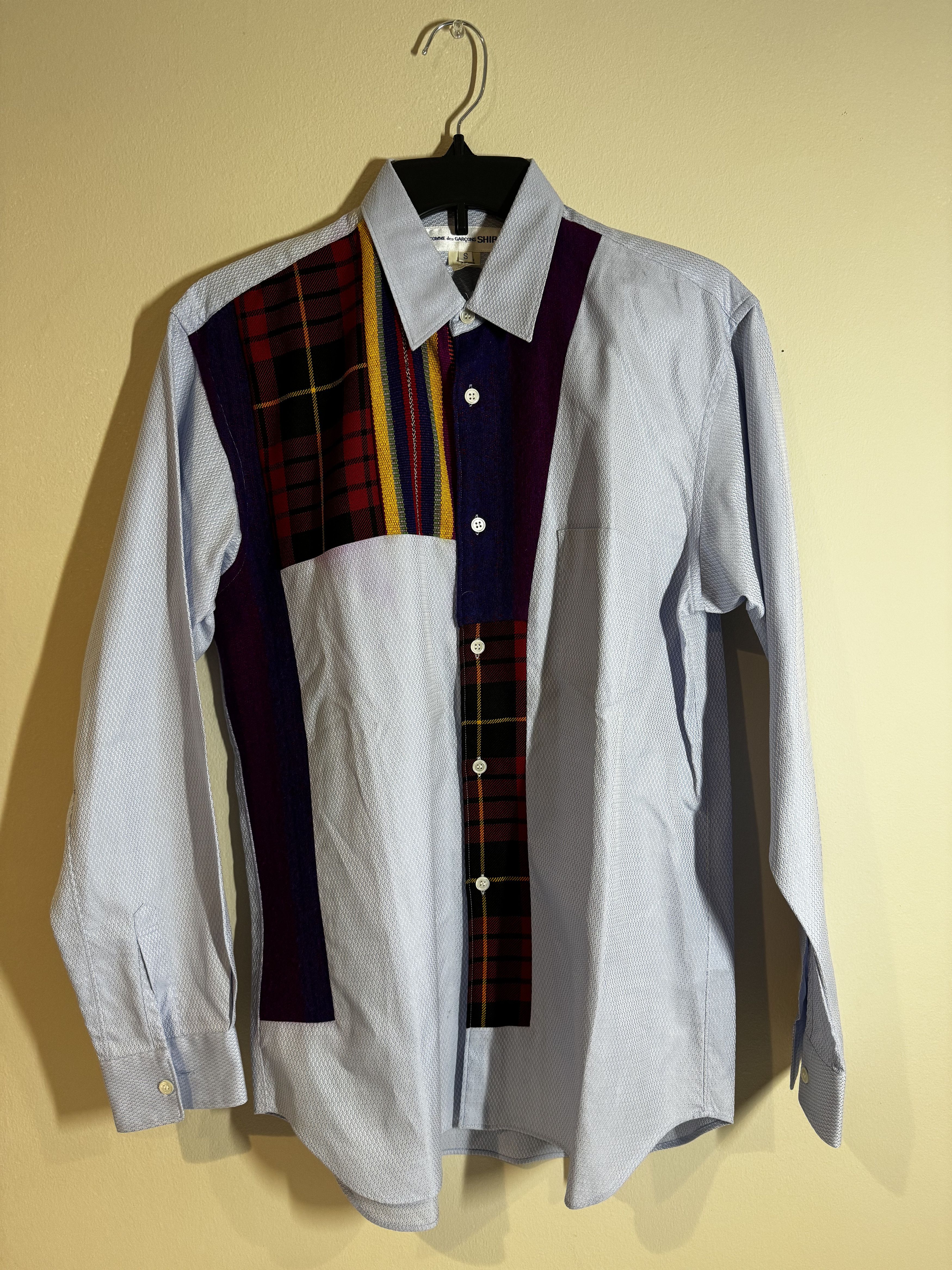 image of Comme Des Garcons Shirt in Blue w/ Pattern, Men's (Size Small)