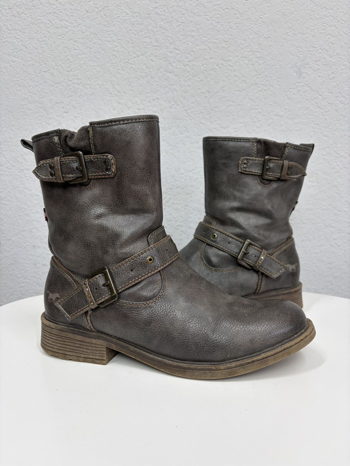 A.S.98 Vintage Like Maison Margiela Belted Leather Biker Boots 00s Size US 8 / EU 41 - 4 Thumbnail