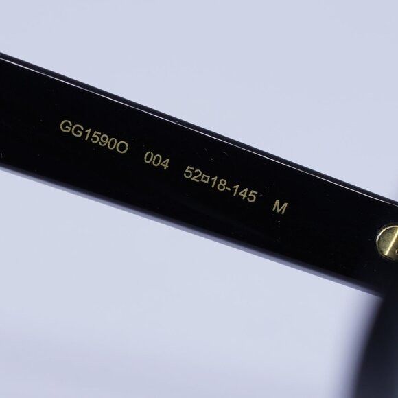 Gucci Gucci GG1590O 004 Eyeglasses Grey Crystal on Black 52mm Size ONE SIZE - 8 Thumbnail