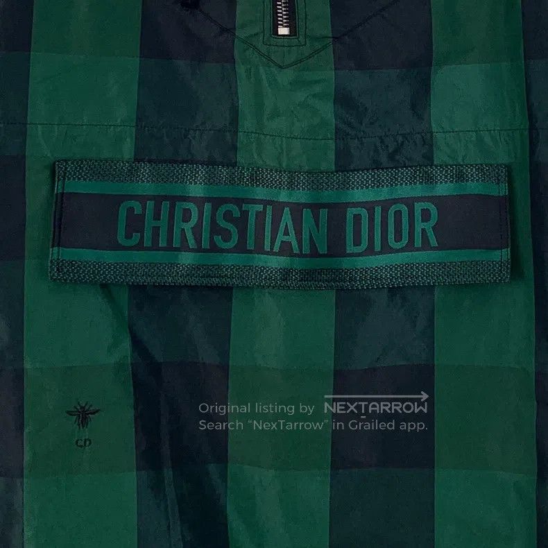 Dior Dior Dark green plaid bee embroidery hooded half-zipper lo Size M / US 6-8 / IT 42-44 - 4 Thumbnail