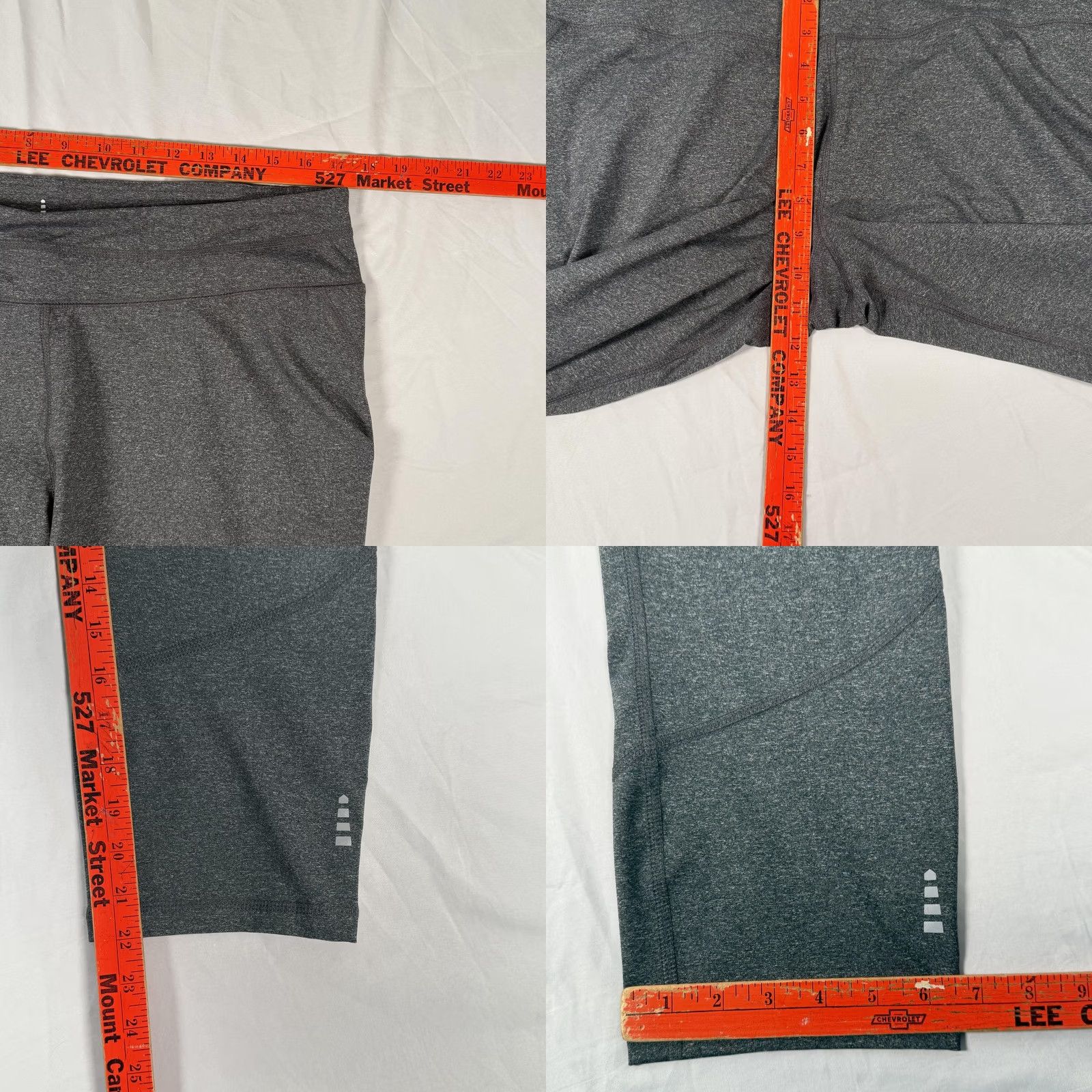 Lands' End Lands' End Womens XL Gray Cropped Capri Leggings Activewear Stretch Elastic Waist Pockets Size 40" / US 18 - 8 Thumbnail
