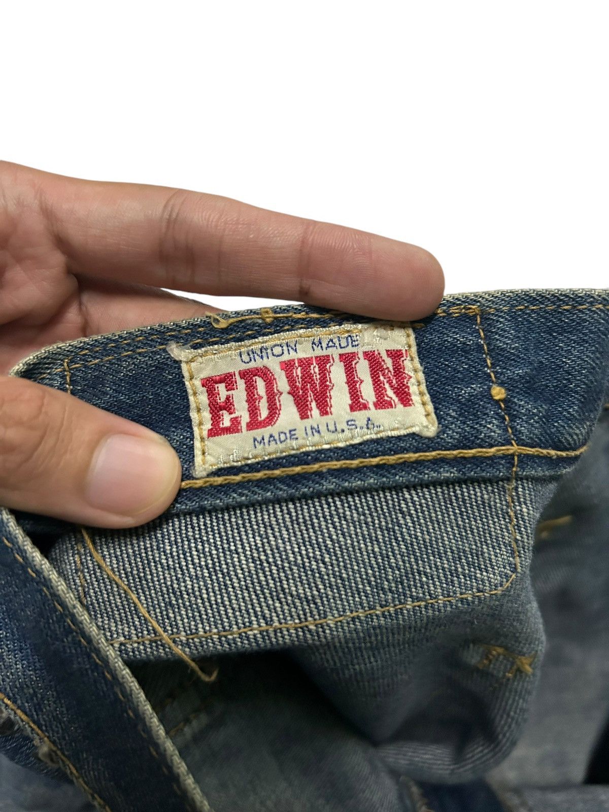 Japanese Brand × Kapital × Vintage Flare Edwin Vintage Made Usa distressed Denim Rare Design ☠️☠️ Size US 27 - 4 Thumbnail