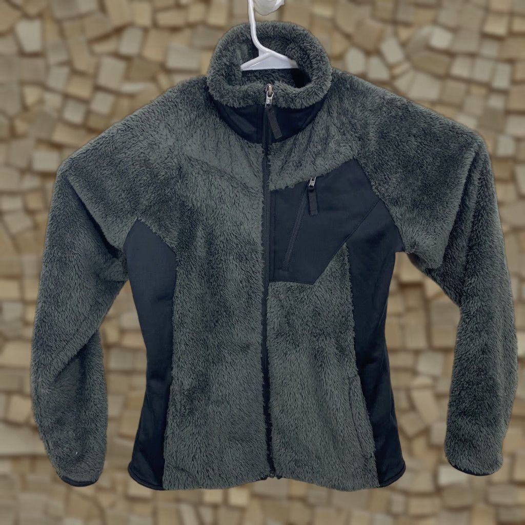 Vintage Columbia Sherpa Full Zip Women's Sweater Gray Black Fleece Winter Jacket Medium Size M / US 6-8 / IT 42-44 - 1 Thumbnail