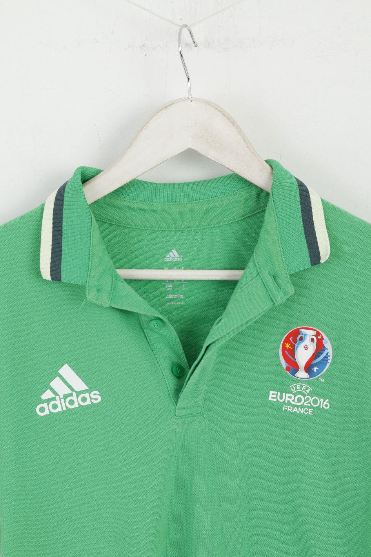 Adidas Adidas Men M Polo Shirt Green Cotton Euro 2016 6398 Size US M / EU 48-50 / 2 - 3 Thumbnail