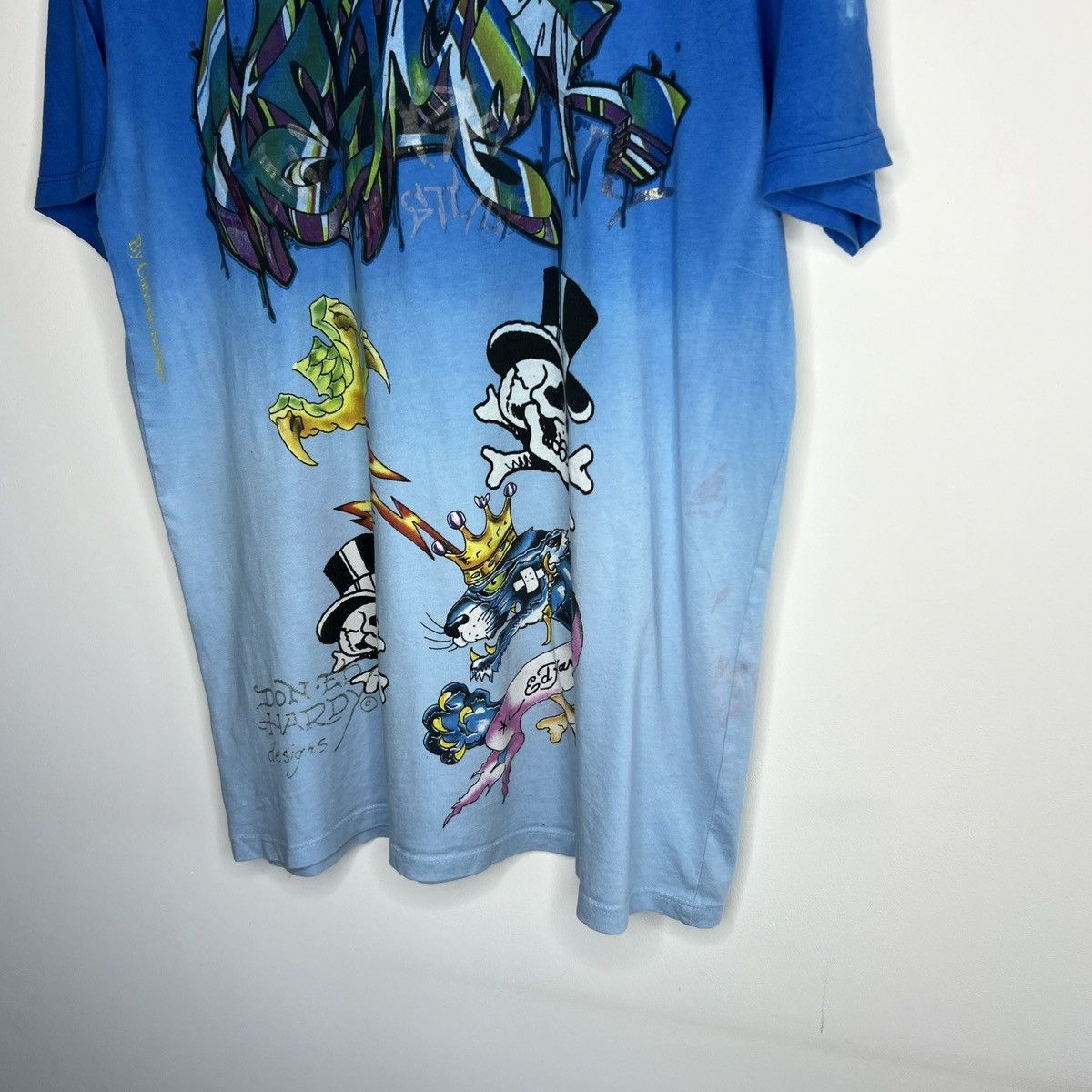 Ed Hardy × JNCO × Vintage Y2K Ed Hardy Christian Audigier Tiger Rhinestone Tee Size US L / EU 52-54 / 3 - 7 Thumbnail