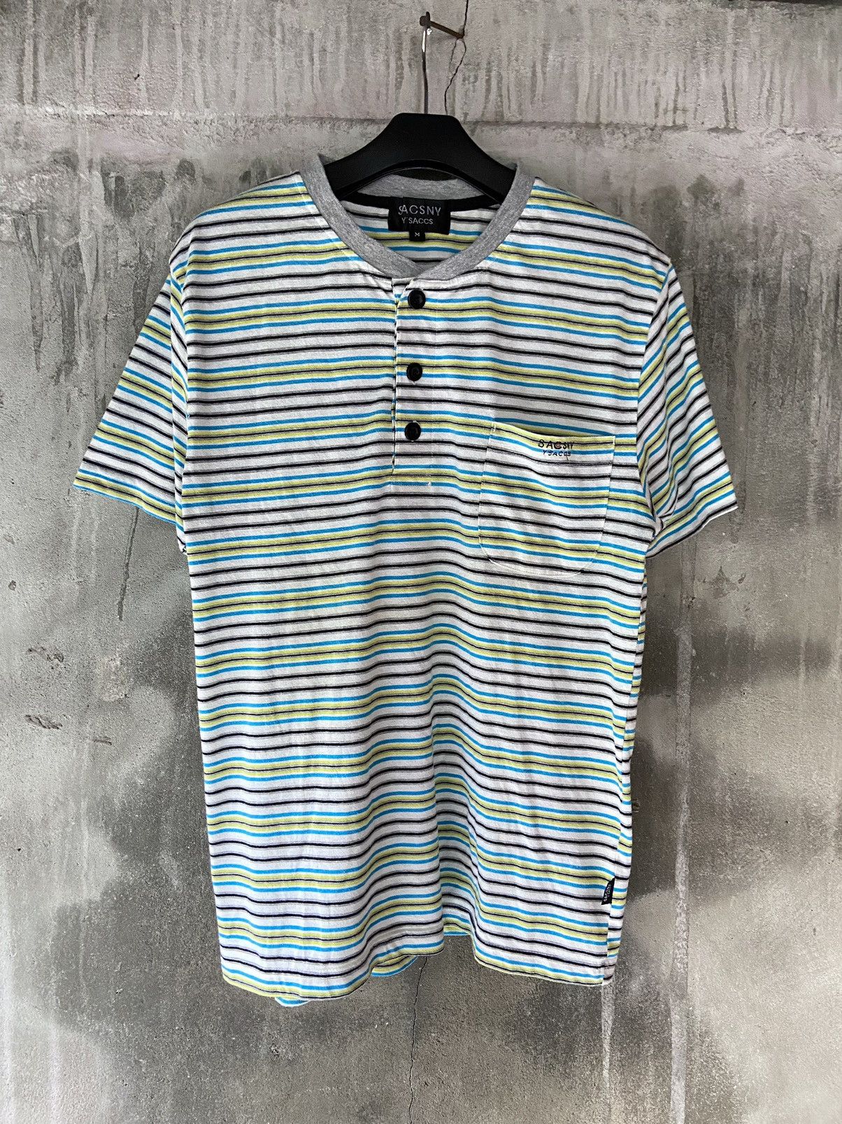 Japanese Brand THE BEATLES KNIT 2 IN 1 SACSNY STRIPED TEE Size US M / EU 48-50 / 2 - 8 Thumbnail