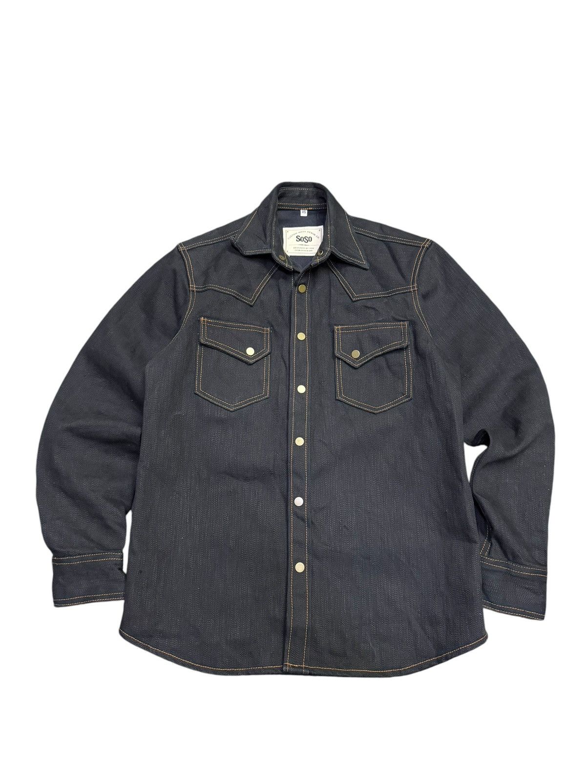 SoSo Soso 20oz Denim Western Shirt Size US XS / EU 42 / 0 - 1 Thumbnail