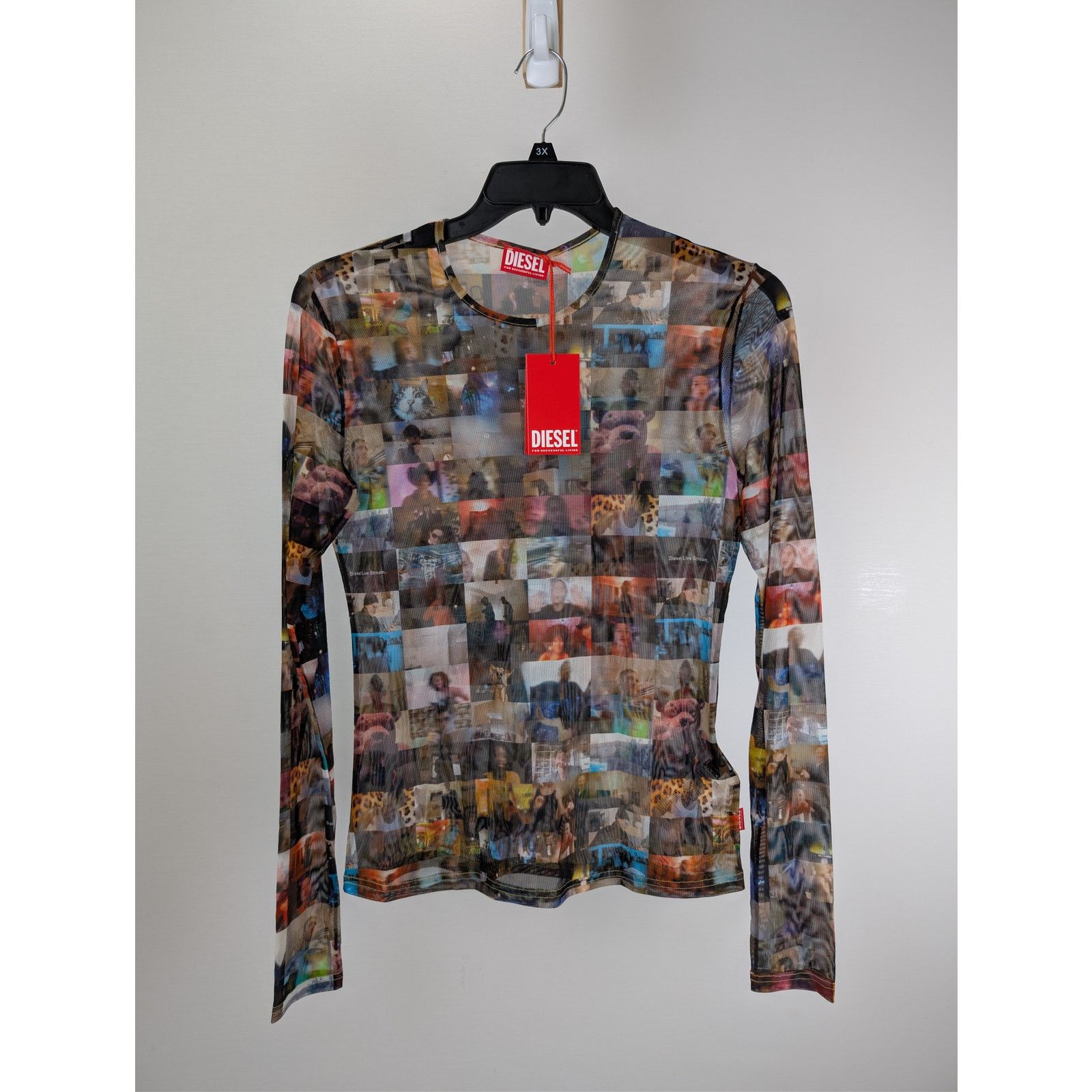 Diesel o1rshd1 'T Lixy' top in multicolor stretch tulle T-Shirt Size US L / EU 52-54 / 3 - 2 Thumbnail