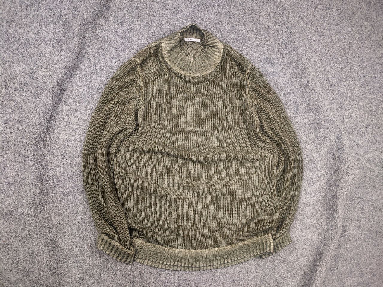 Vintage Simon Gray Cashmere wash Olive textured knit sweater Loro Size US S / EU 44-46 / 1 - 1 Thumbnail