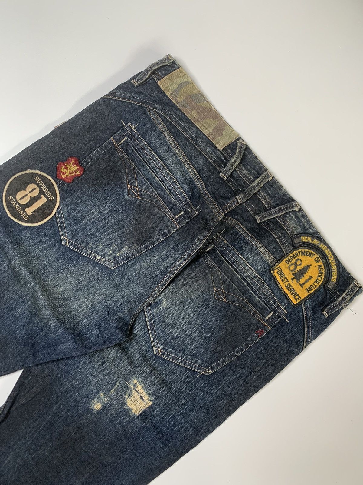 Replay 👽 Replay with patch distressed mudmax denim👽 Size US 33 - 9 Thumbnail