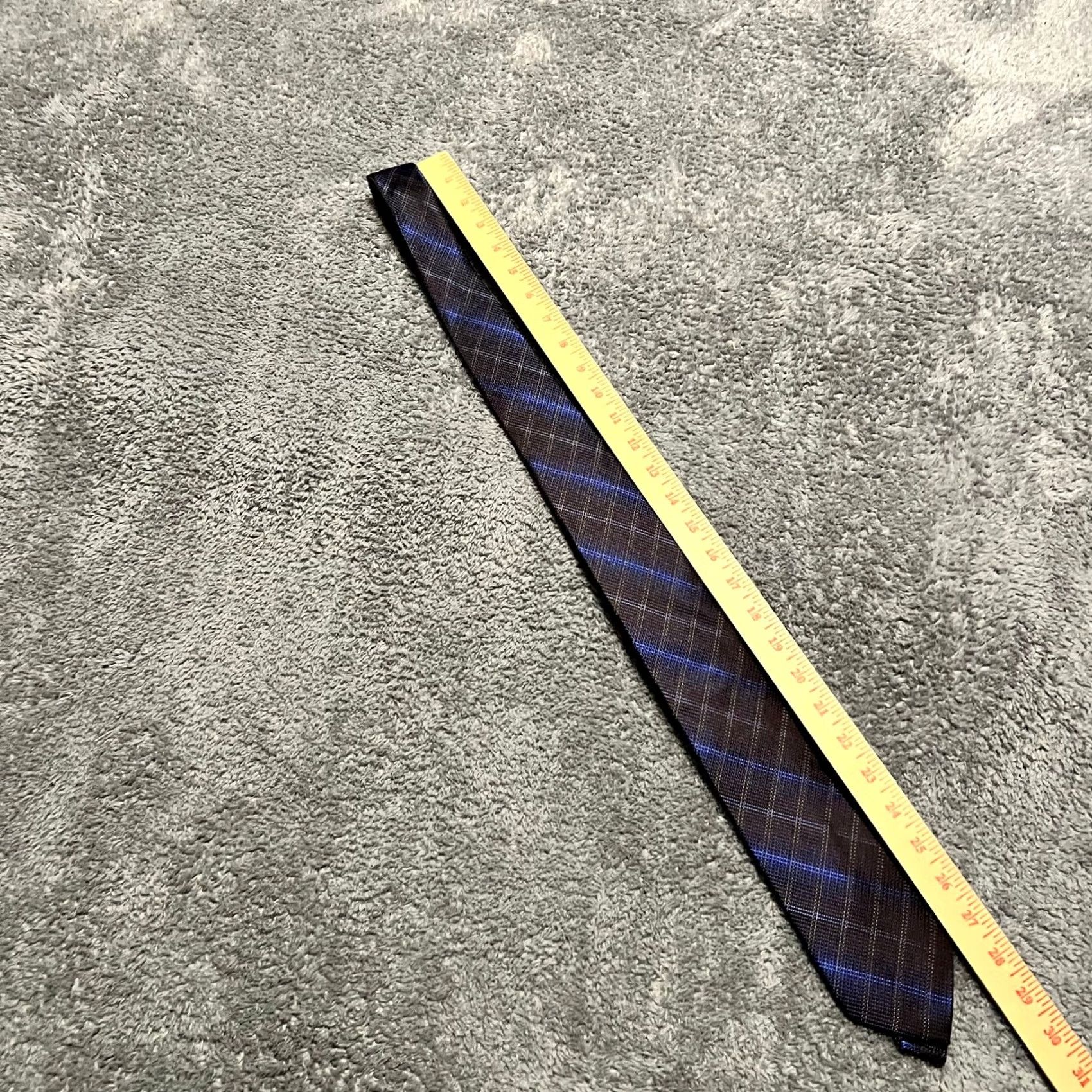 Calvin Klein Calvin Klein Silk Tie Blue Black Plaid Men Tie Size ONE SIZE - 4 Thumbnail