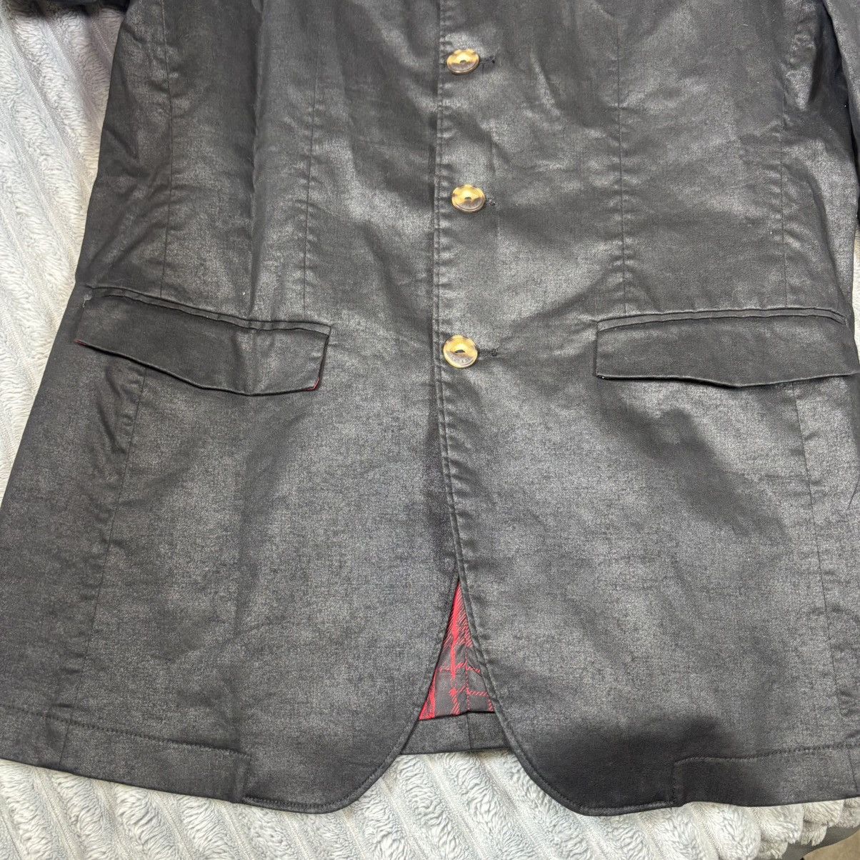 Marc Ecko Marc Eko Cut & Sew Medium Sheen Band Collar Blazer Jacket Size 38R - 17 Thumbnail