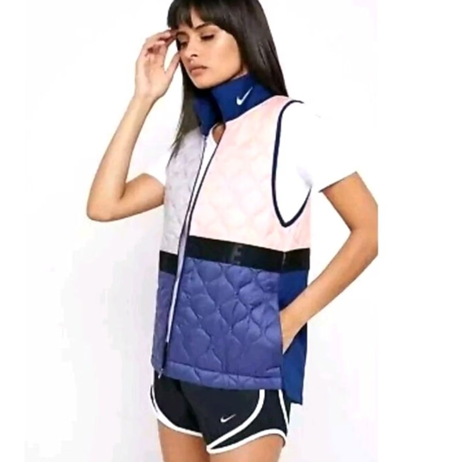 Nike Nike AeroLayer Lightweight Quilted Running Vest M Women's Blue Puffer Sleeveless Zip Nike Shirt Size M / US 6-8 / IT 42-44 - 2 Thumbnail