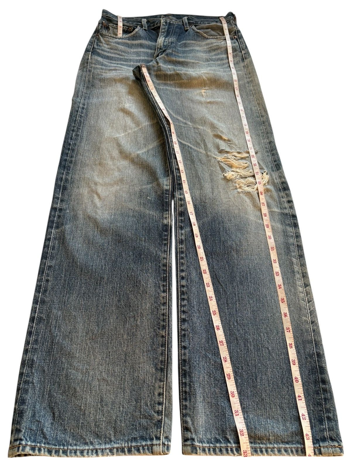 LVC × Levi's × Levi's Vintage Clothing Vintage 90s Levis 510 Mud Wash Distressed Rip Baggy Jeans Size US 30 / EU 46 - 13 Thumbnail