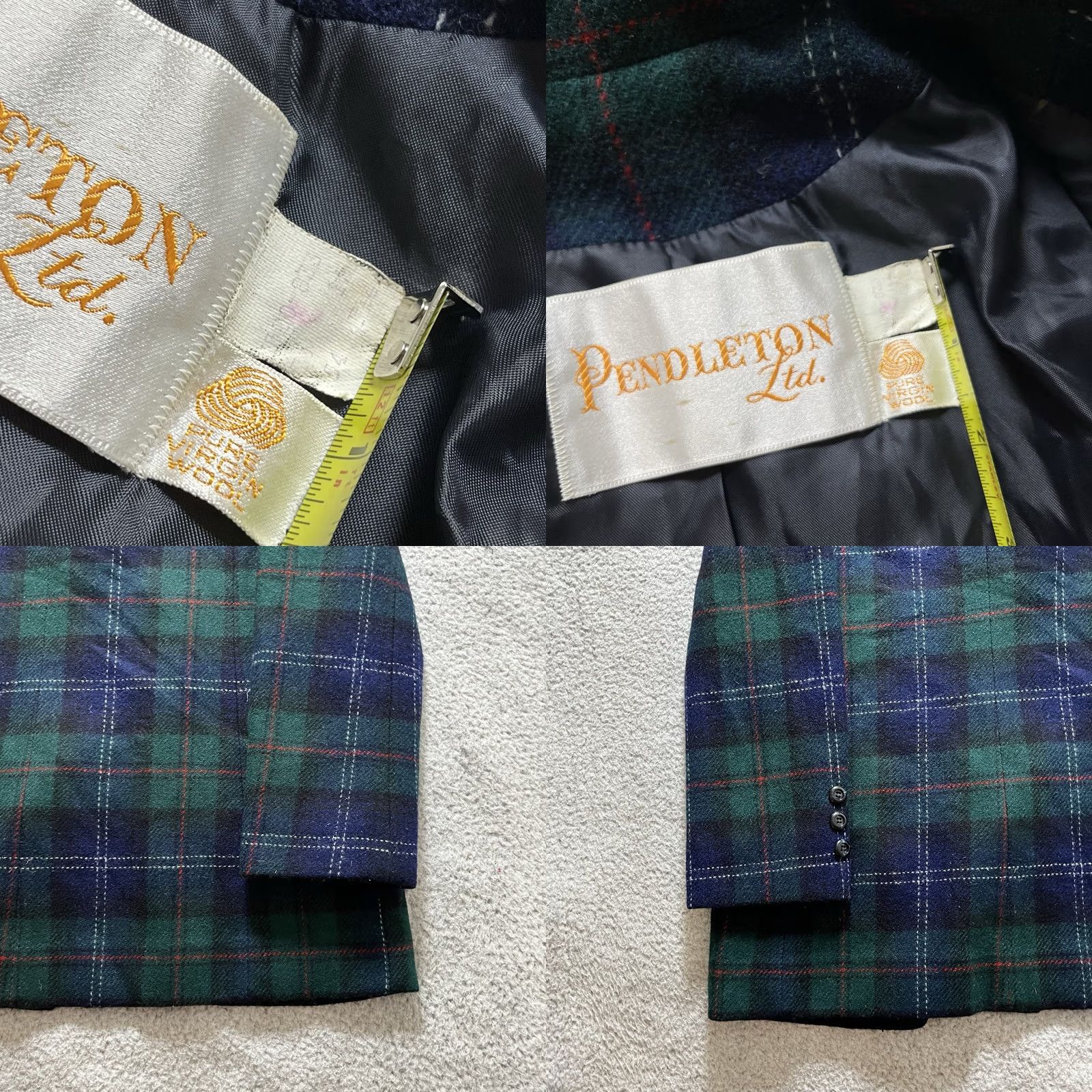 Pendleton Pendleton Blazer Women 14 Green Plaid Wool 70s Vintage Preppy Jacket Three-Button Three-Button Front Size XL / US 12-14 / IT 48-50 - 10 Thumbnail