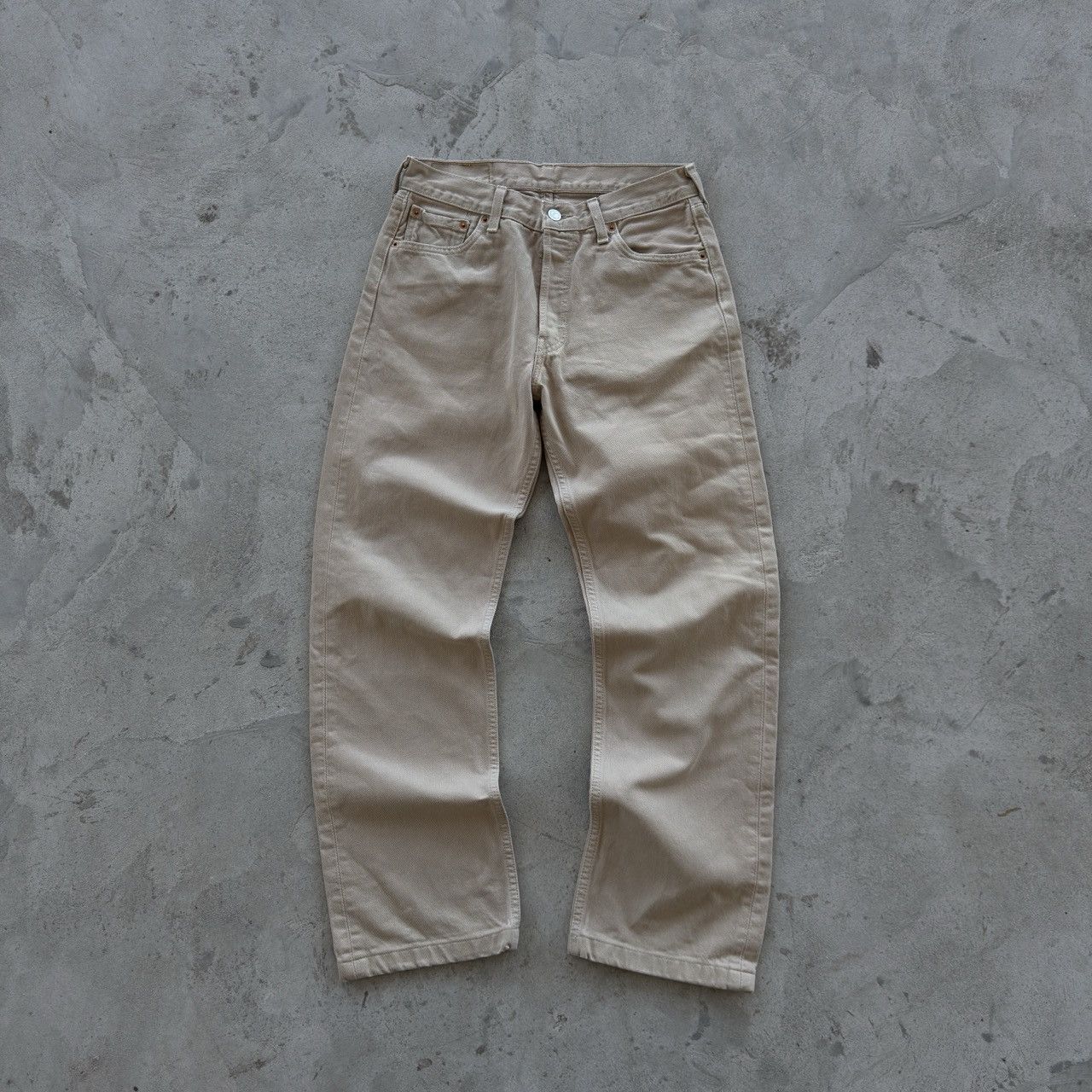 Levi's 90s Levi's 501 Beige Denim Jeans Straight Leg Size US 30 / EU 46 - 2 Thumbnail