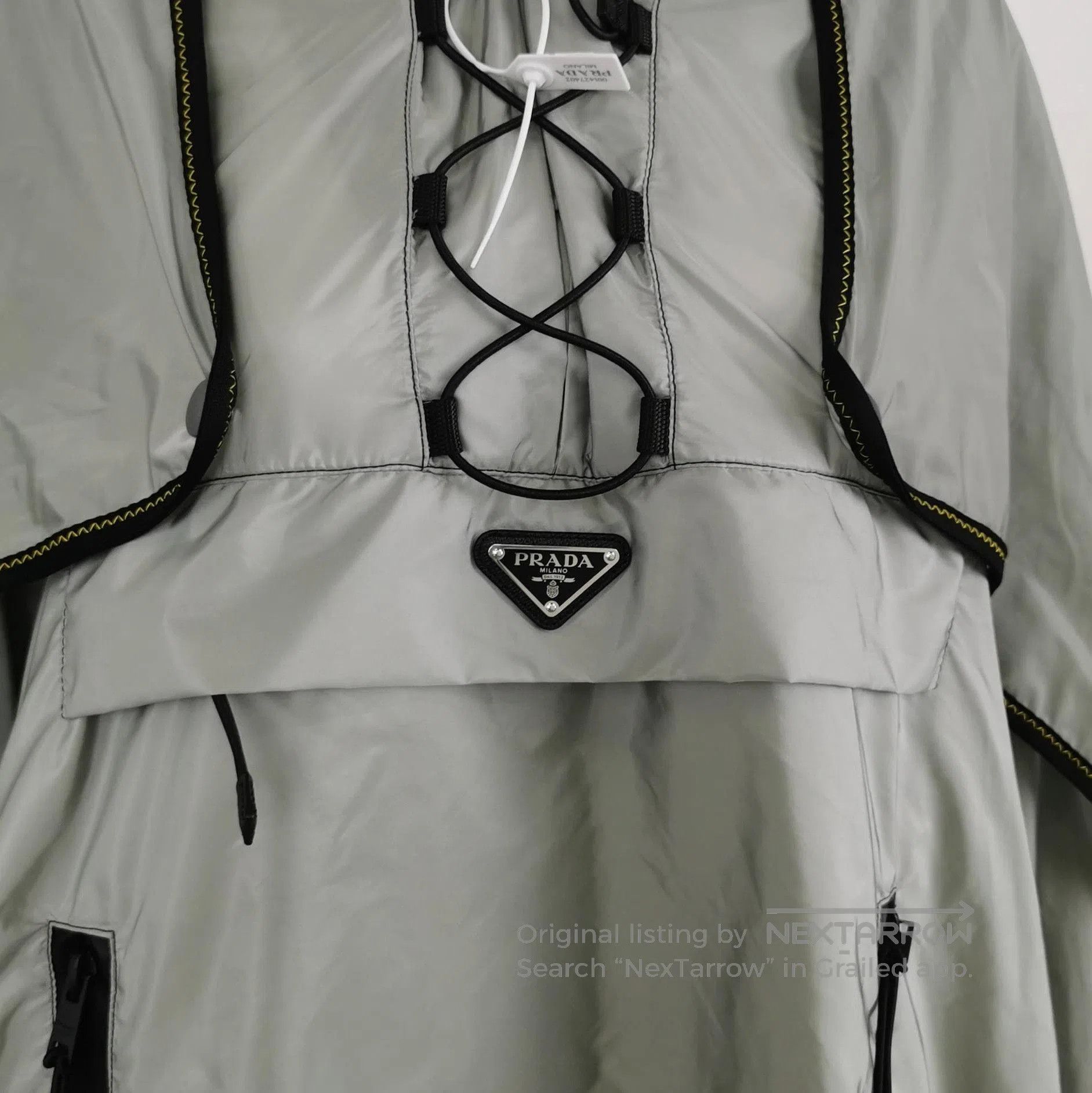 Prada Prada Triangle Logo Hooded Cape in Gray . Size XXS / US 00 / IT 34 - 1 Thumbnail