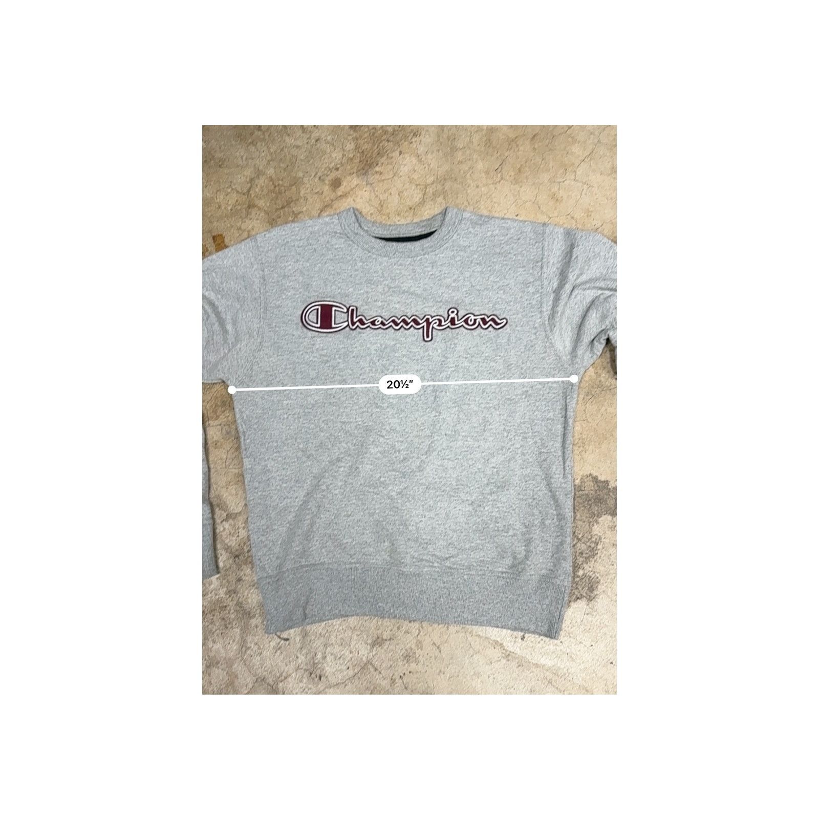 Champion Champion Grey Embroidered Crewneck Pullover Sweater Gray S Size US S / EU 44-46 / 1 - 9 Thumbnail