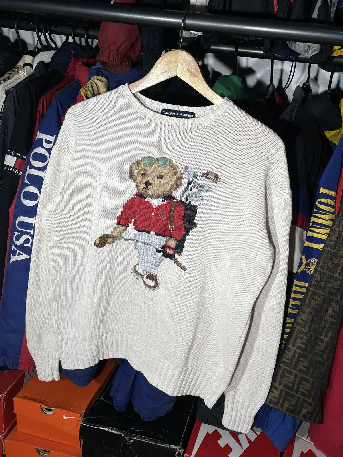Polo Ralph Lauren × Vintage Sweater Polo Bear Vintage Hand Knit Size US S / EU 44-46 / 1 - 3 Thumbnail