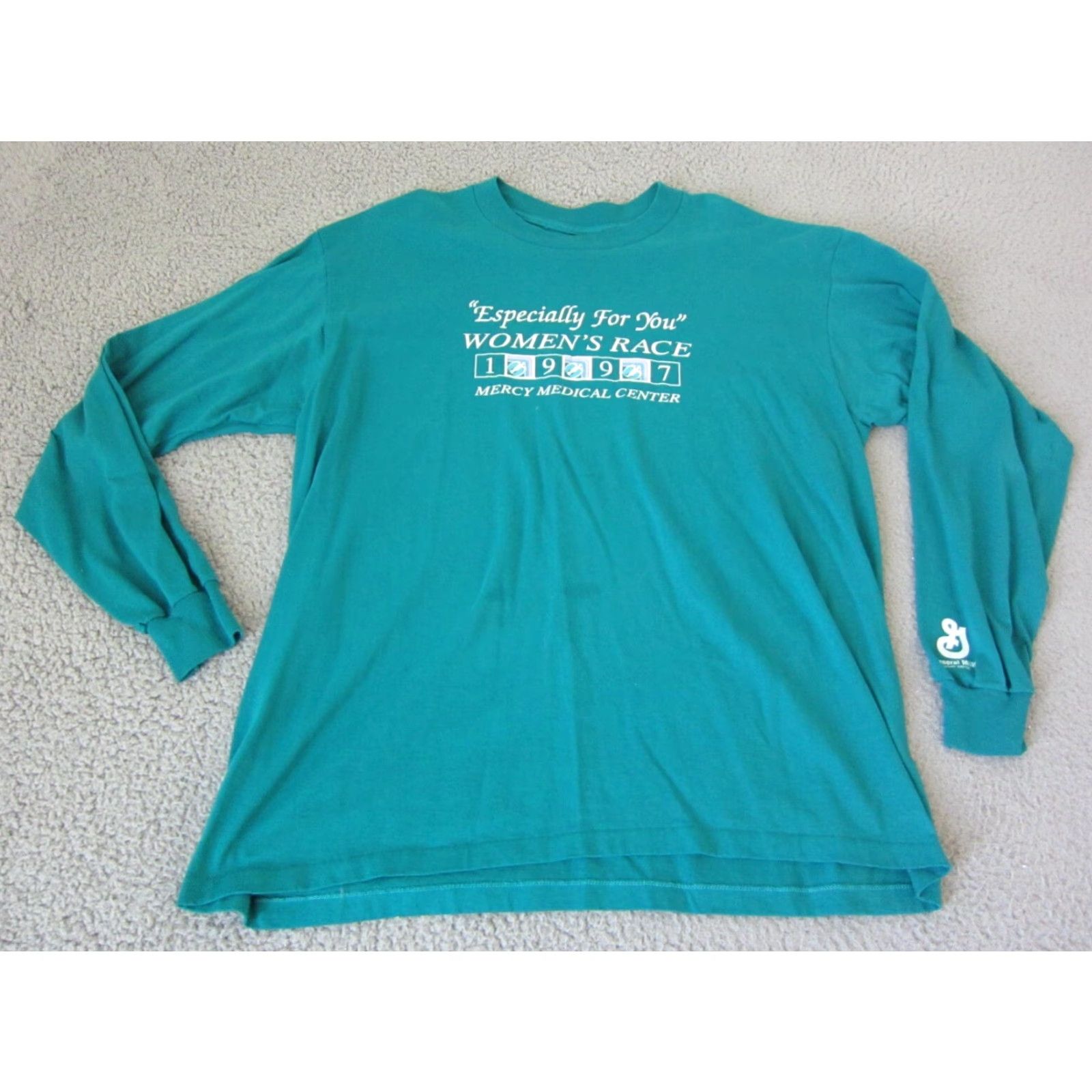Vintage VINTAGE Platinum Race Shirt T-Shirt XL Adult Men Green Blue Long Sleeve Crew Neck Jersey Cotton 90s 80s 70s USA Cat Classic School Size XL / US 12-14 / IT 48-50 - 2 Thumbnail