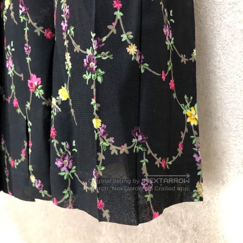 Junya Watanabe Junya Watanabe size S Floral Pleated Long Skirt Black Size 25" / US 0 / IT 36 - 6 Thumbnail