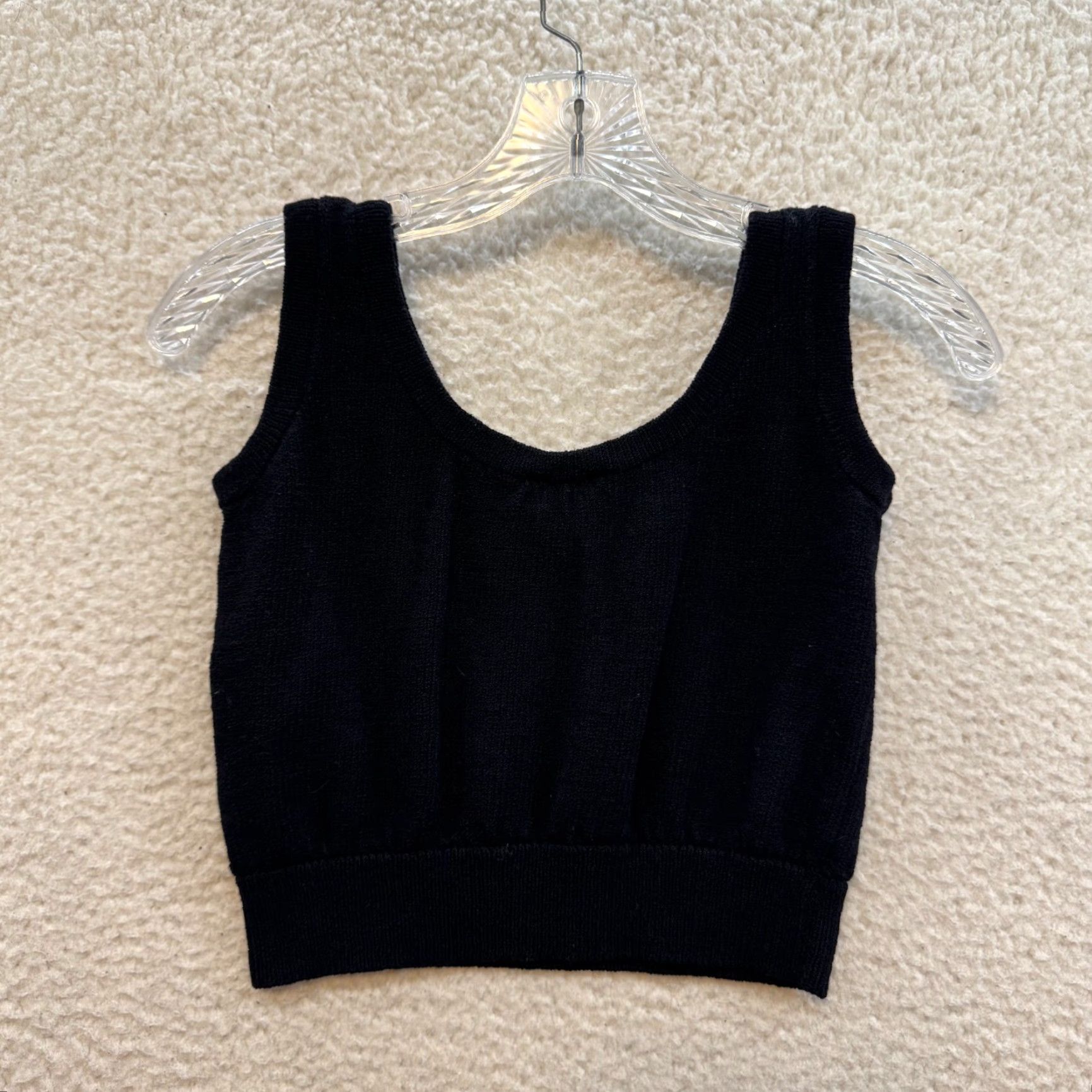 St. John VINTAGE 90s Black Cropped Sweater Vest Top XS Small Fairy Grunge Whimsigoth Shirt Womens Size S / US 4 / IT 40 - 2 Thumbnail