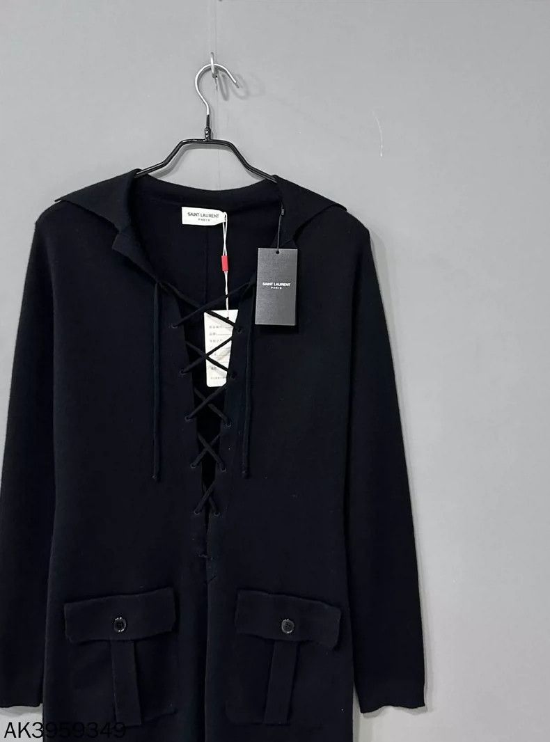 Saint Laurent Paris Saint Laurent Black Long Sleeve Dress-2507 Size S / US 4 / IT 40 - 8 Thumbnail