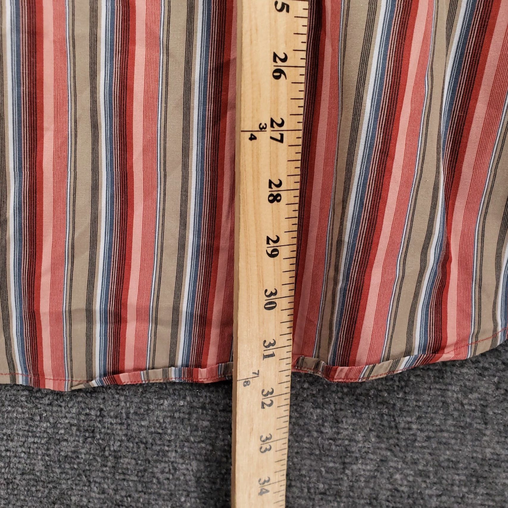 Liz Claiborne Claiborne Shirt Mens XL Red Striped Button-Up Long Sleeve Cotton Blend Casual Workplace Size US XL / EU 56 / 4 - 7 Thumbnail