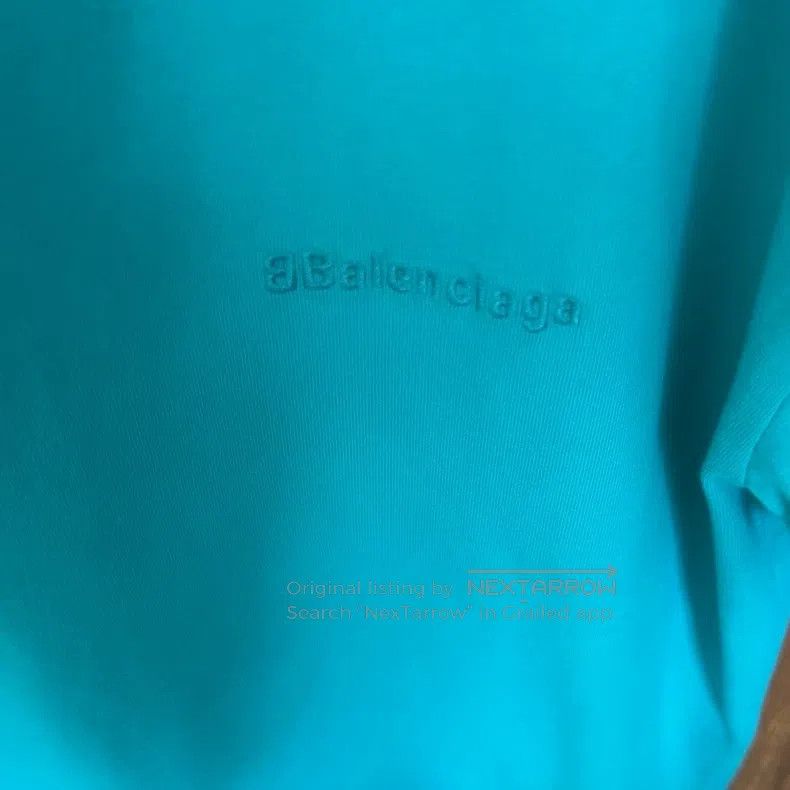 Balenciaga Balenciaga Mint Blue Short Sleeve T-shirt, M Size US M / EU 48-50 / 2 - 2 Thumbnail