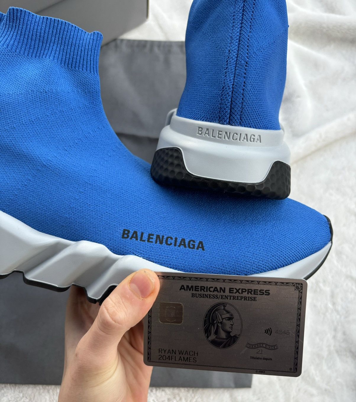 Balenciaga Balenciaga Blue/Grey/Black Speed Runners Size US 9 / EU 42 - 2 Thumbnail