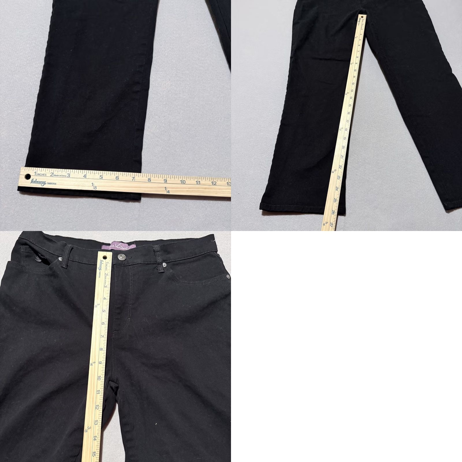 Gloria Vanderbilt Gloria Vanderbilt Amanda Jeans Womens Black Denim Stretch Mid Rise Straight - 12 Size 34" / US 12 / IT 48 - 9 Thumbnail