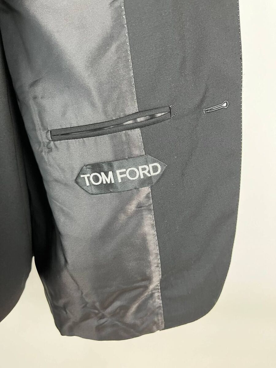 Tom Ford Tom Ford Black Wool Blazer 3 Button Size 52 (0334) Size 52R - 10 Thumbnail