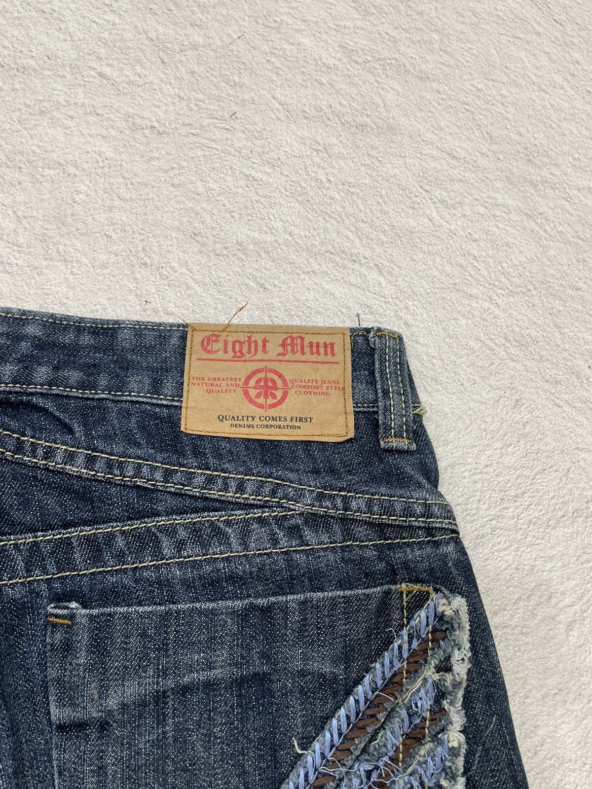 Japanese Brand 2000s Japan Raw Denim Y2K Faded Tribal Pocket Number Nine Size US 29 - 9 Thumbnail