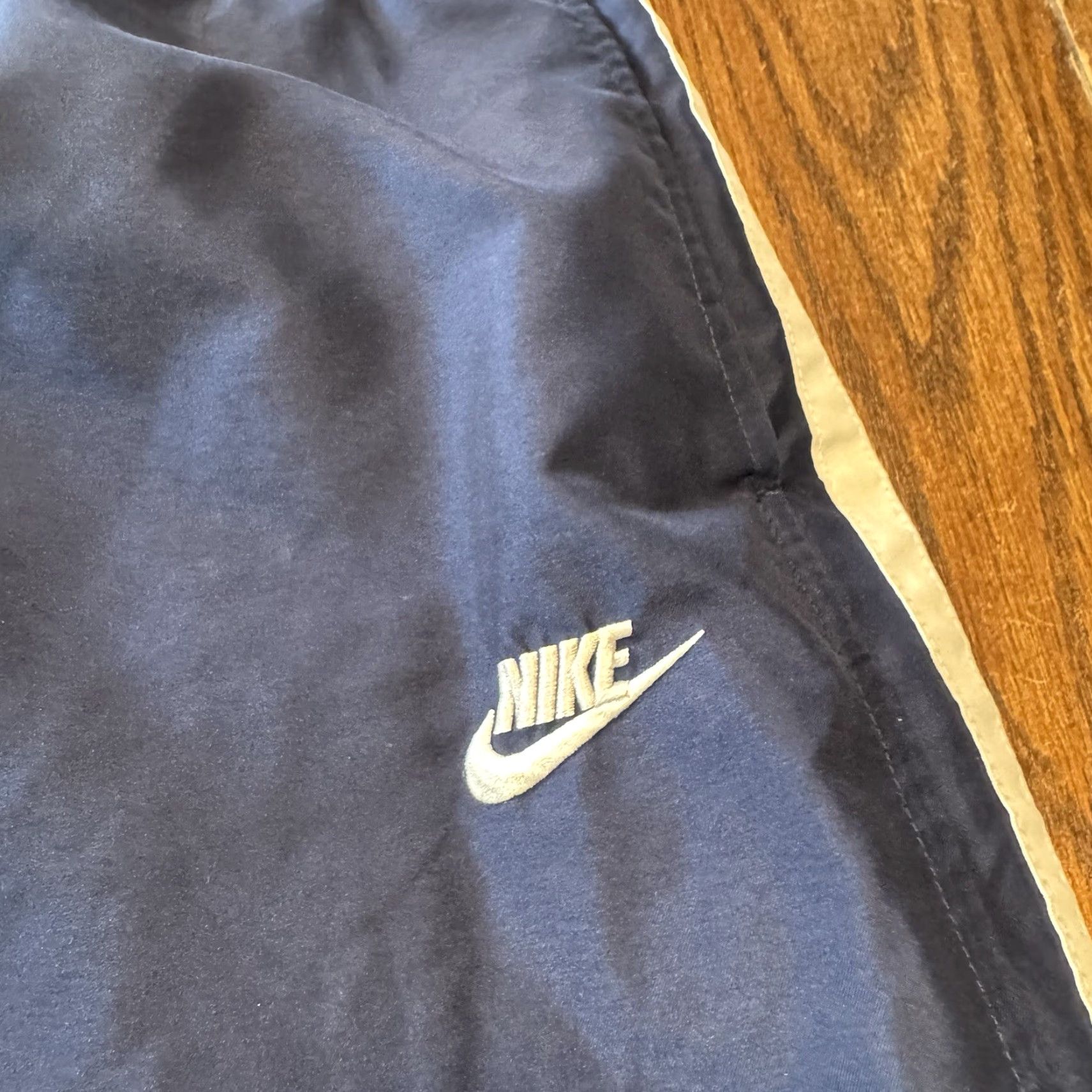 Nike VINTAGE Nike Lined Track Pants Mens 2XL Baggy Cargo Ankle Zip Blue White Size US 39 - 3 Thumbnail