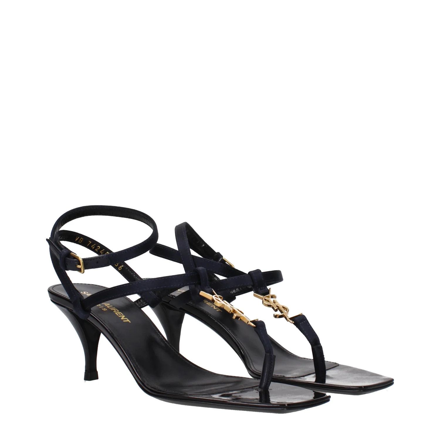 Saint Laurent Paris ob1o1e1124 Satin Flip Flops in Navy Blue Size US 6 / IT 36 - 2 Thumbnail