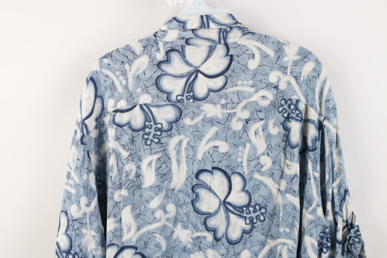 Vintage Vintage 90s Streetwear Gabardine Flower Hawaiian Shirt Size US XL / EU 56 / 4 - 11 Thumbnail