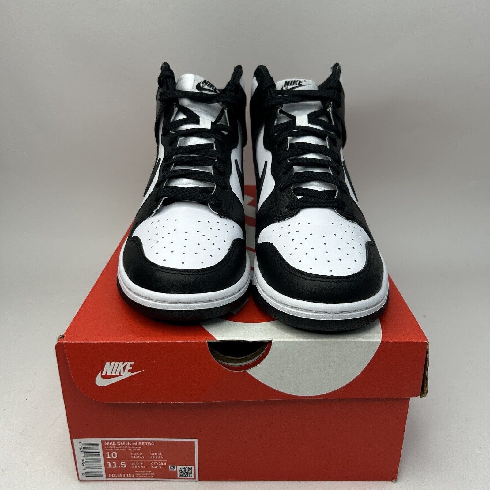 Nike Nike Dunk High Retro “Black White/Panda” 2023 Size US 10 / EU 43 - 2 Thumbnail