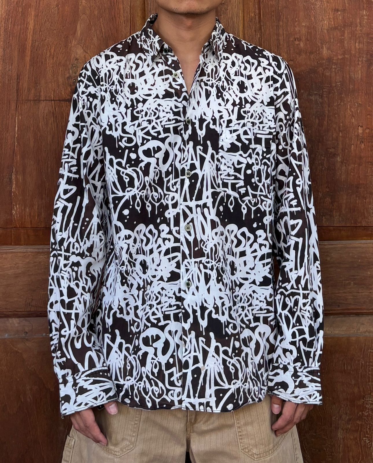 Comme des Garcons Black FREE TAX! Graffiti Printed Shirt - Medium Size US M / EU 48-50 / 2 - 1 Thumbnail
