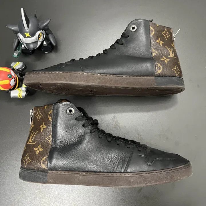 Louis Vuitton Louis Vuitton Black Leather High-Top Sneakers -2508 Size US 8 / EU 41 - 6 Thumbnail