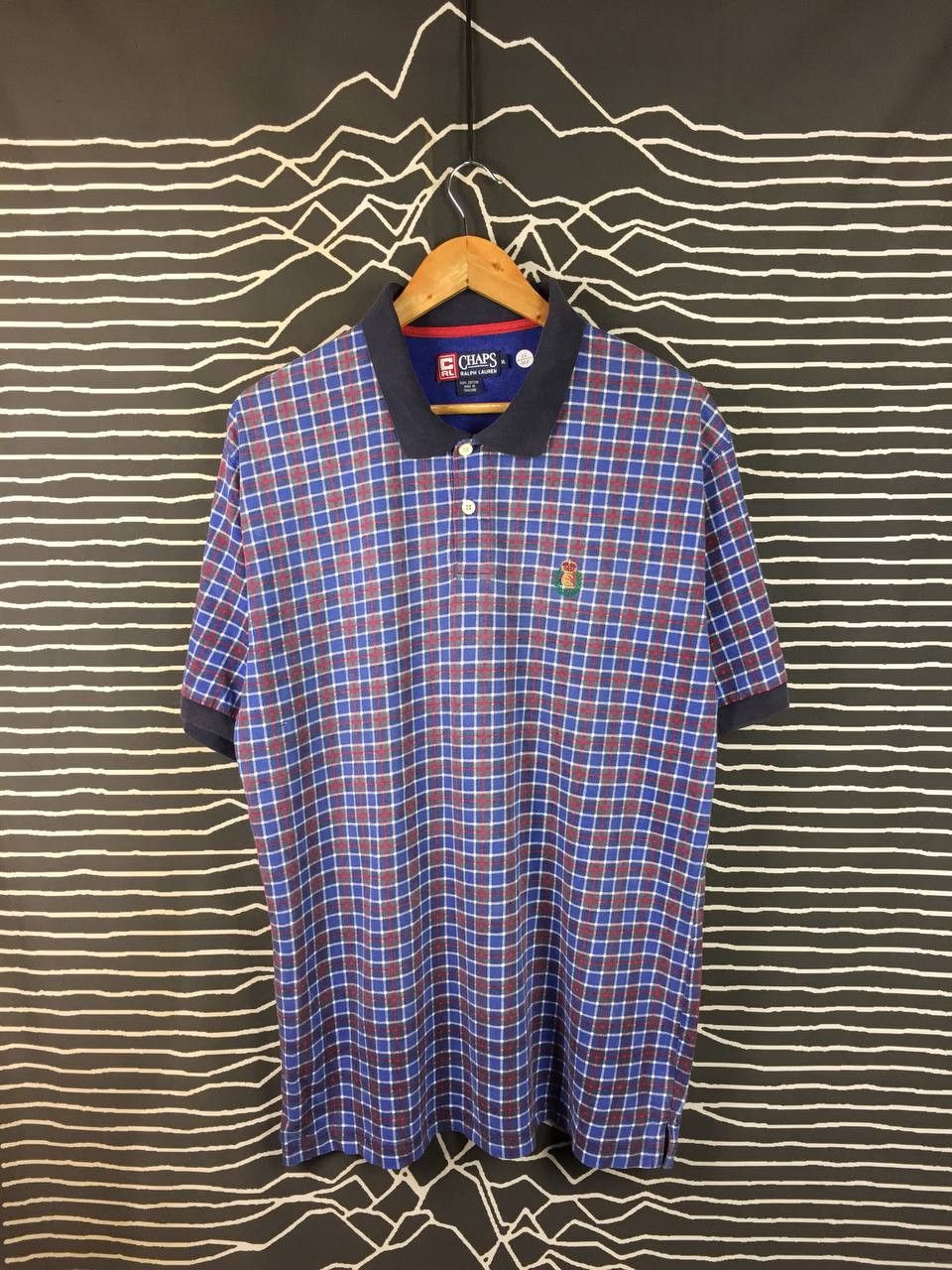 Chaps Ralph Lauren Vtg Chaps Ralph Lauren Crest Logo Plaid Polo Shirt Size US XL / EU 56 / 4 - 2 Thumbnail